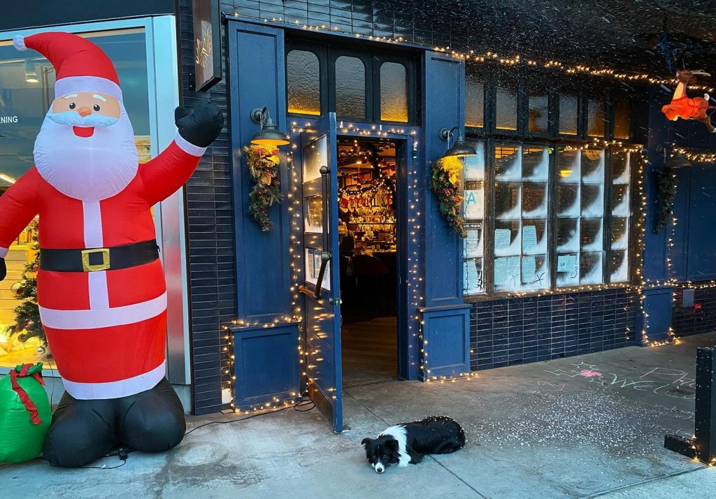Blitzen's holiday pop-up bar covered in snow