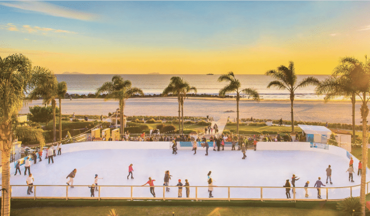 Skate Amongst The Palms At One Of These Stunning Oceanfront Ice Rinks In SoCal