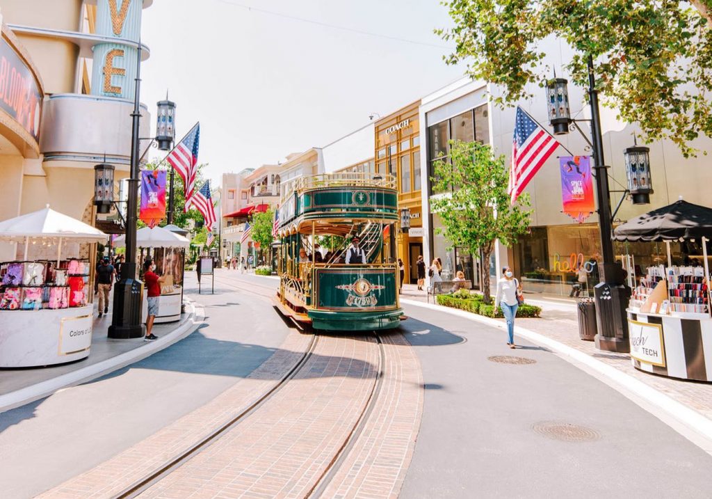 the trolley at The Grove in Los Angeles