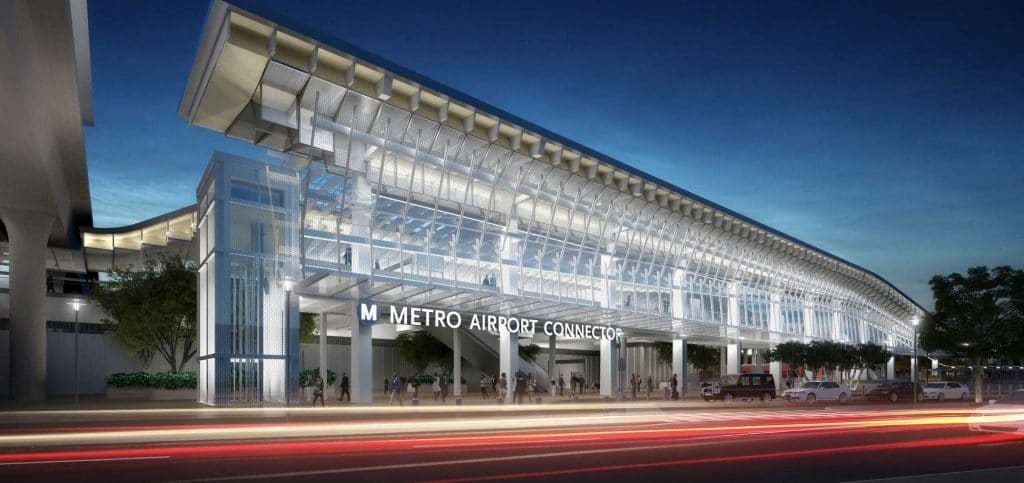 rendering of future LAX Metro Station