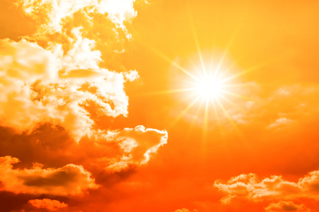 Sun shining in sky - heat wave