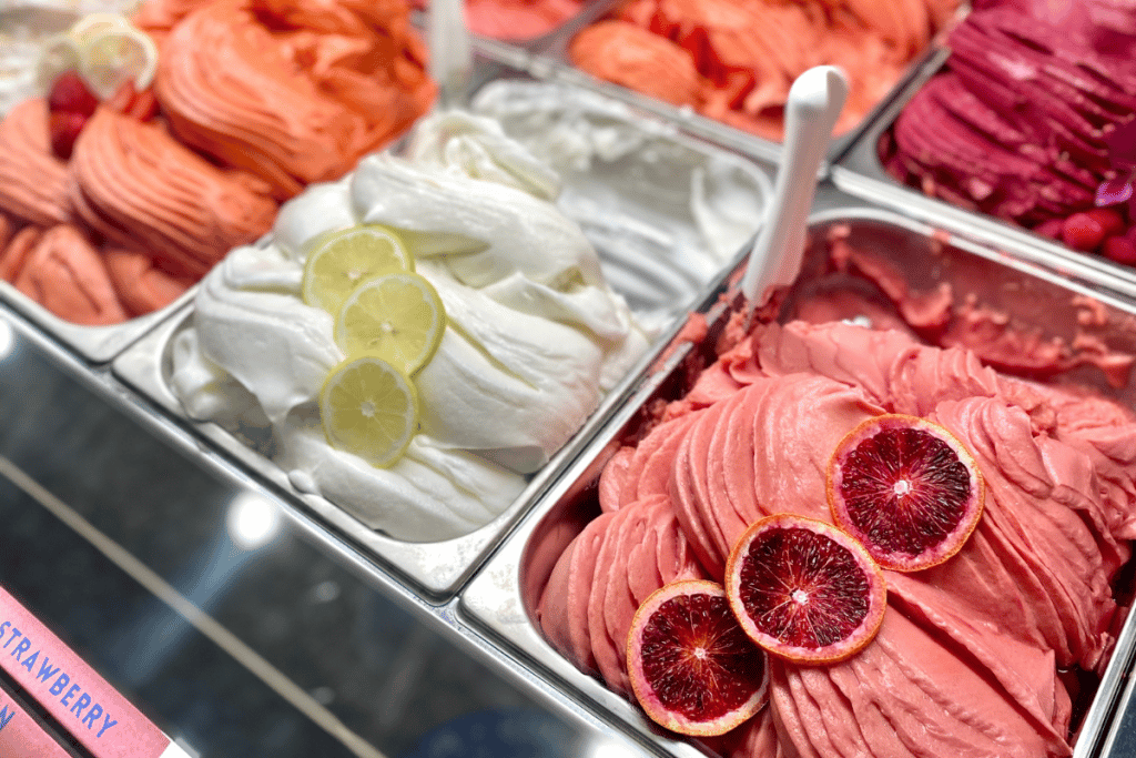 different flavors of gelato