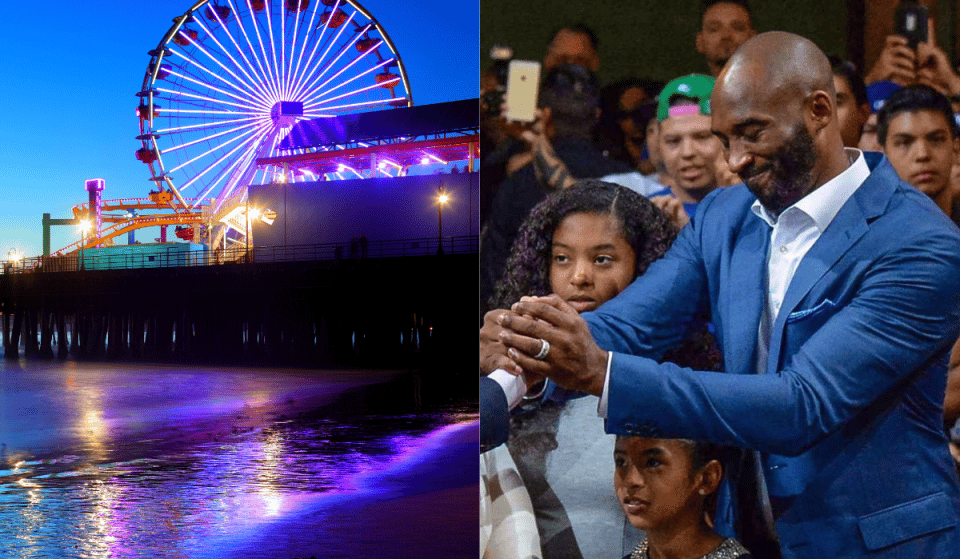 Santa Monica’s Iconic Pacific Wheel Will Light Up Yellow And Purple In Honor Of Kobe Day Tonight