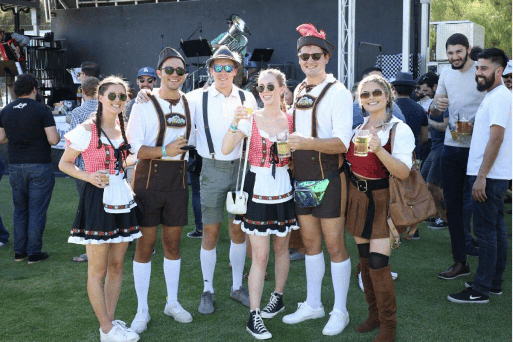 CraftoberFest attendees in German dress
