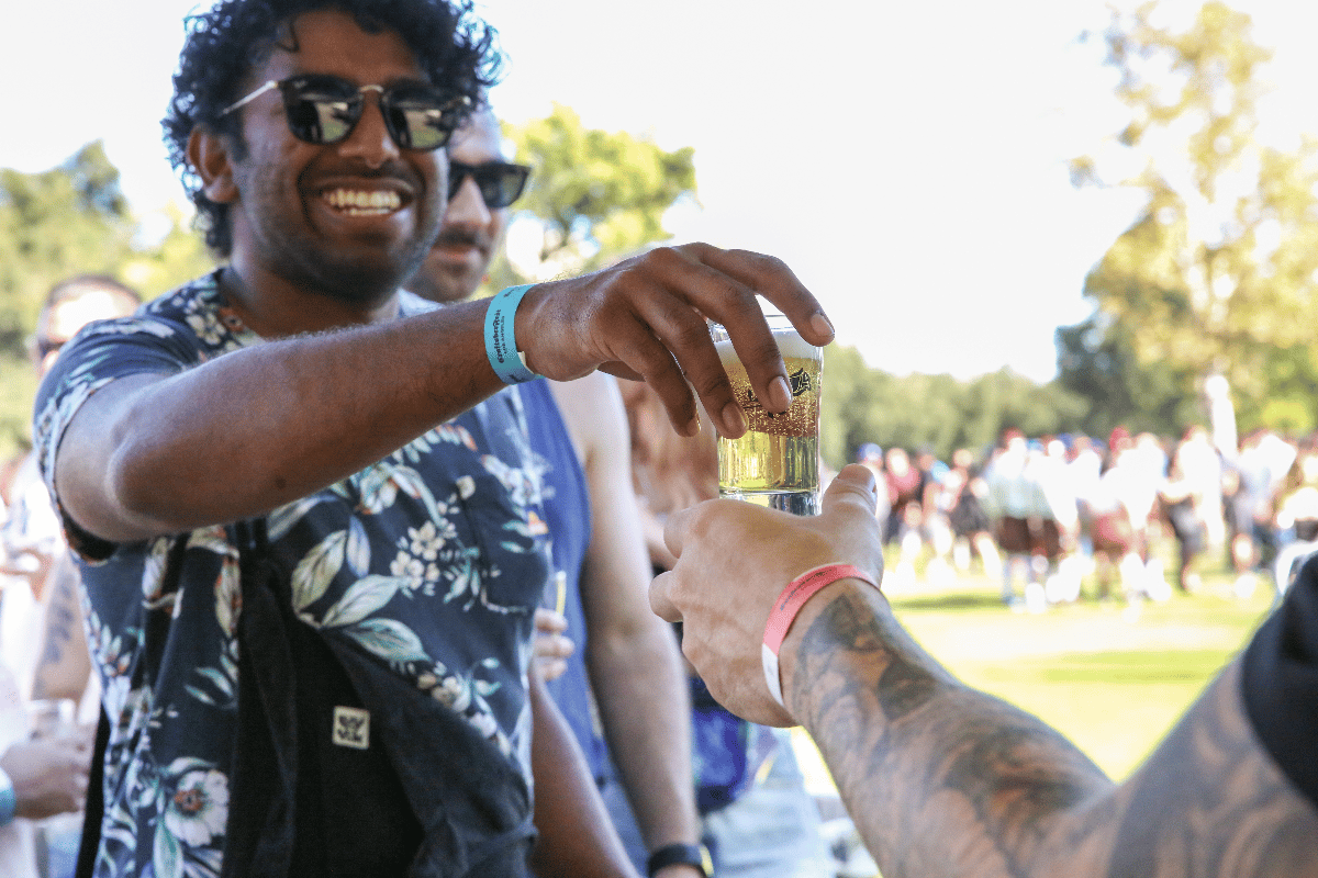 A man accepts Los Angeles craft beer