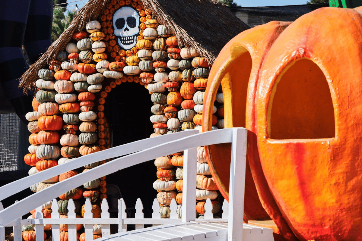 A house made of pumpkins