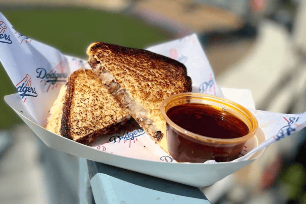 Birria Grilled Cheese at Dodger Stadium | Photo courtesy of Los Angeles Dodgers food at Dodgers