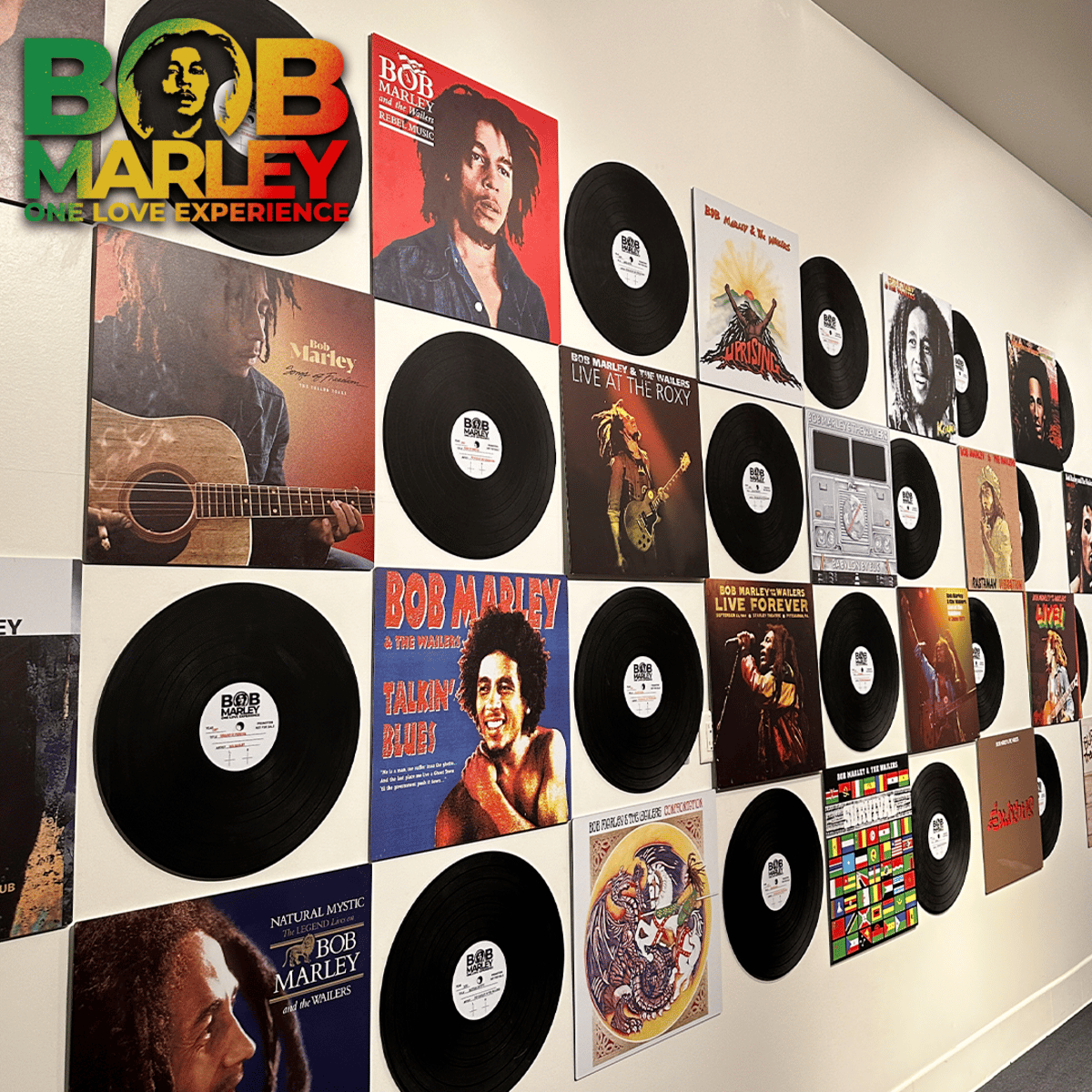 A wall of Bob Marley's music