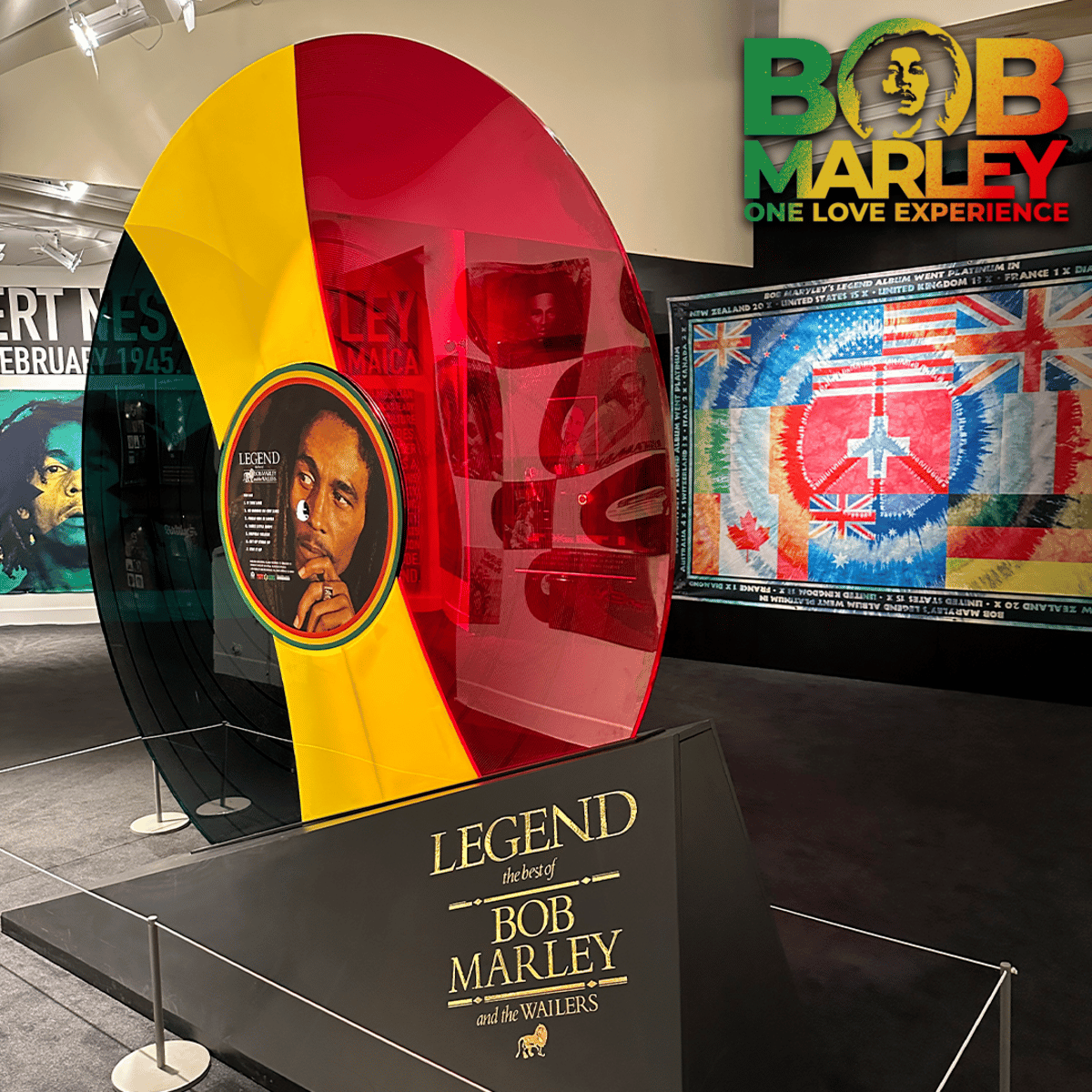 A massive vinyl record for Bob Marley's music