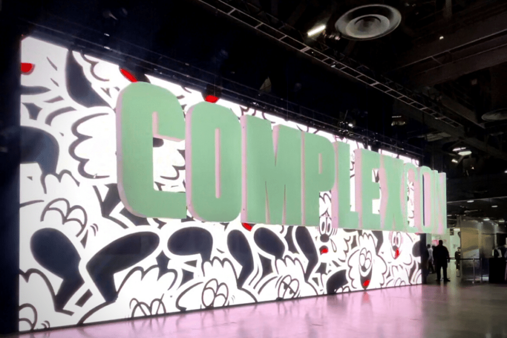 Image of large screen that reads ComplexCon taken at 2022