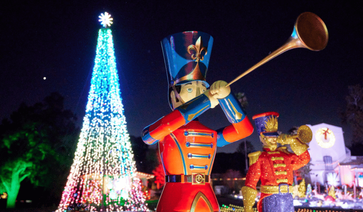 Walk Past Epic Light Displays And Massive Holiday Sets At The Magical Holiday Road LA