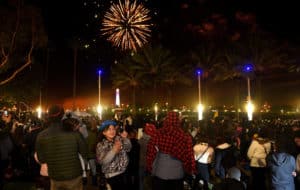 New Year’s Eve celebration at the Waterfront Amphitheater in Long Beach on Tuesday evening, Dec. 31, 2019. Photo by Bill Alkofer.