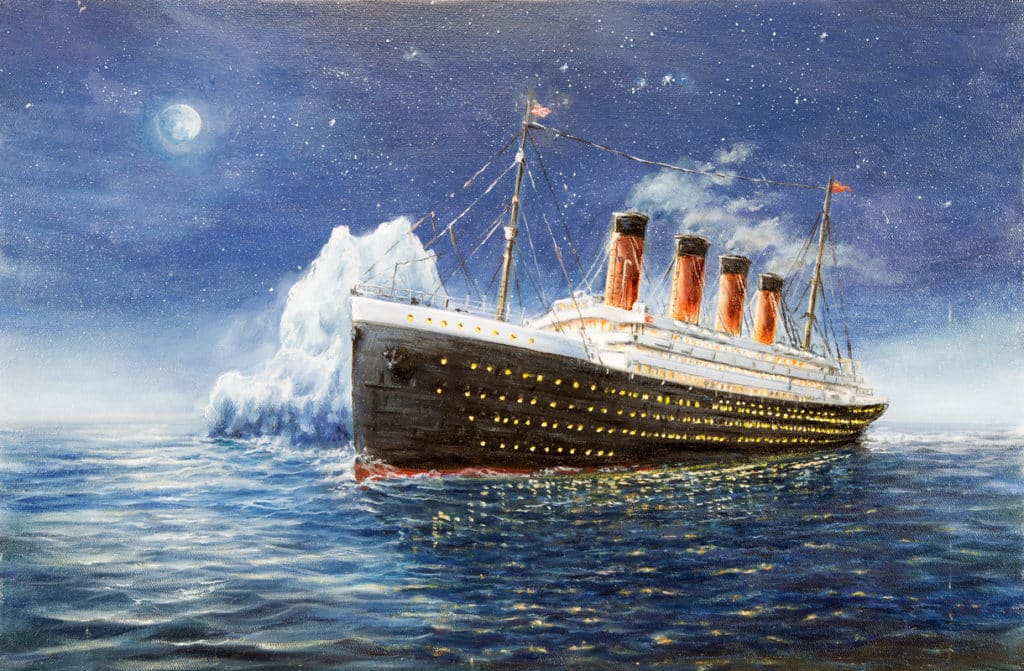 An artist's rendering of the Titanic