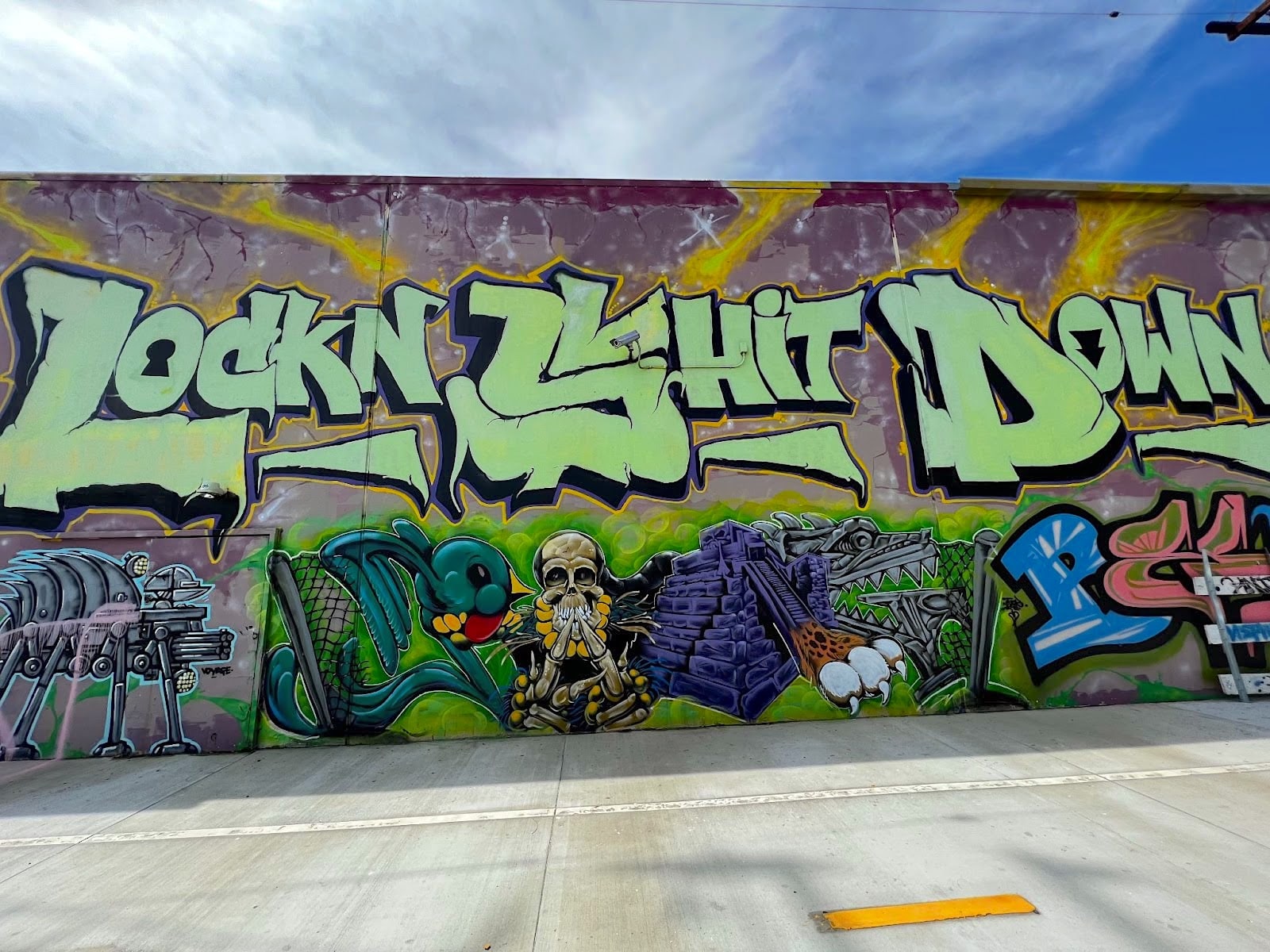Graffiti that reads Lockin Shit Down