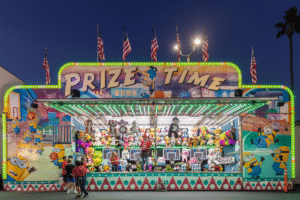 A fair booth with prizes