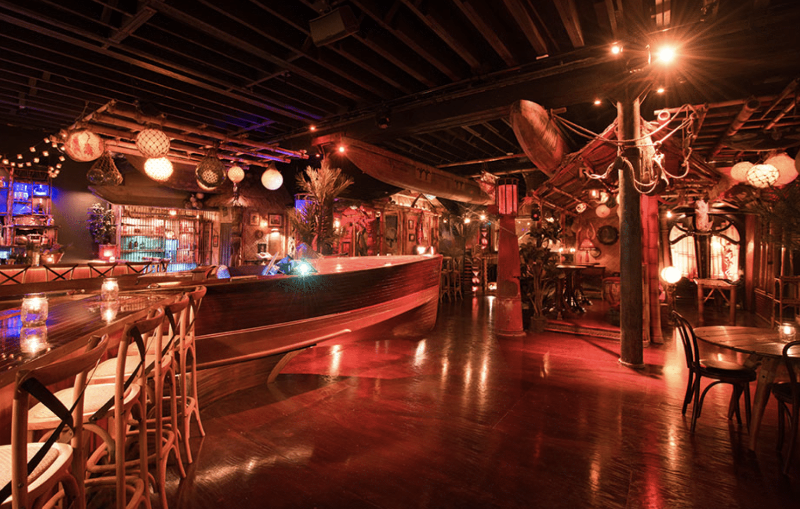 An interior shot of the tiki bar Pacific Seas at Clifton's in Downtown Los Angeles. 