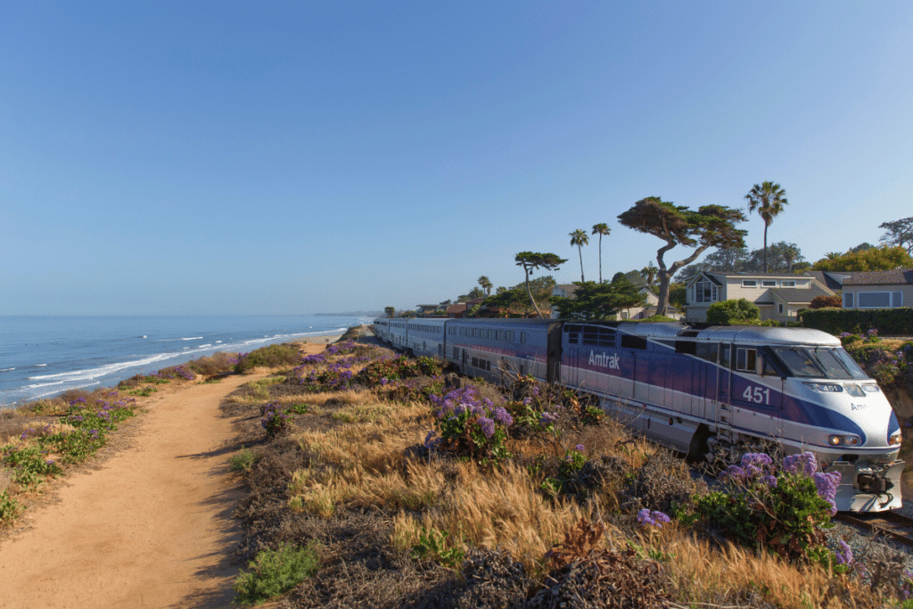 amtrak train on the west coast